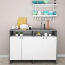 woodbuzz Aamaya Wood Sideboard in Grey & Frosty White finish-picture-8