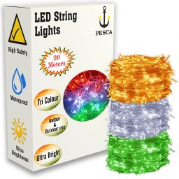 60 LEDs 19.99 m Orange, White, Green Steady String Rice Lights-image-1