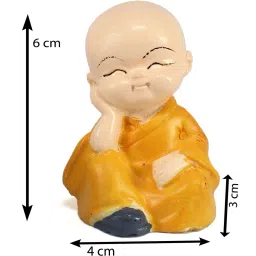 ecraftindia Set of 4 Monk Child Buddhas Decorative Showpiece - 4 cm image 3