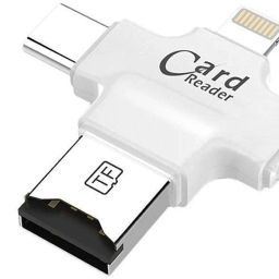 LipiWorld 4in1 OTG Card Reader Lightning Type C Micro USB USB Card Reader 4in1 OTG Card Reader Lightning Type C Micro USB USB Card Reader Like Iflash Idisk for Micro USB,SDHC Lightning Flash Drive (White) Card Reader-image-14