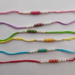 Designer PD-6Pc-MNM-R-N Pearl Rakhi Set-image-8