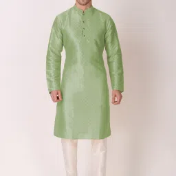 Men Art Silk Kurta Pyjama Set-image-23