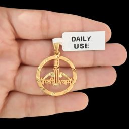 JAY SHREE SHYAM GOLD LOCKET WITH ROUND DESIGN Gold-plated Brass Pendant-image-92