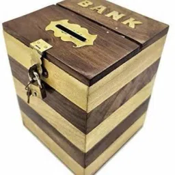 Wooden Money Bank - Coin Saving Box - Piggy Bank-new43 Coin Bank-image-35