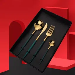 4 Pieces Gold Tableware Cutlery Set Includes Forks Spoons Knives Stainless Steel Cutlery Set-picture-25