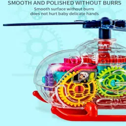 toyvala Transparent 3D Helicopter 360° Rotating with Flashing LED Lights and Music-B image 4