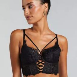 Char Padded Underwired Longline Push-Up Bra-35