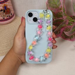 Threads & Beads Phone charm with big colorful beads, hibicus Phone Charm-24