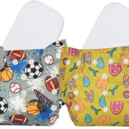 Free Size Reusable Cloth Diaper With 2 Dry Feel Absorbent Soaker Pad (3M-3Y)-34