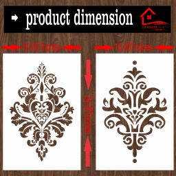 Combo Painting Wall Stencil (Size:- 16X24 Inch),THEME-Jodhpur and Damsk pattern Pattern Reusable Design Ideal For Bedroom, Kids Room and Living Room Decoration Stencil-picture-15