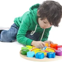 calyxia Wooden Shape Color Sorting Clock Â– Teaching Time Number Blocks Puzzle image 4