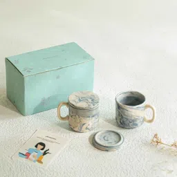 ellementry Preto 120ml Blue & White Ceramic (Set of 2) Tea Cup with Lid-picture-18