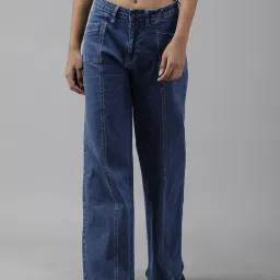 Women Boot-Leg Mid Rise Blue Jeans-image-69