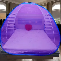 Polyester Kids Washable PURPLE- mosquito net tent house mosquito net cover bag machardani 7 7 feet Mosquito Net-image-11