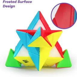 authfort 3 X 3 Twist Speed cube and Pyraminx Pyramid Triangle High Speed Stickerless Cube combo pack of 2 image 3