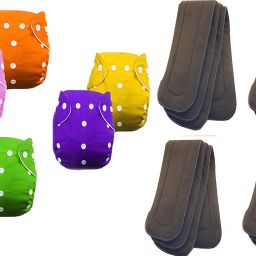 Reusable Washable Adjustable Button Diaper for Newborn Babies/Free Size Reusable Cloth Diaper for Babies ( PACK OF 6 DIAPER AND 12 INSERTS)-image-29