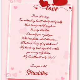 Love Letter for Shraddha Romantic Quotes 23 Greeting Card-image-30