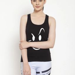 Women Graphic Print Round Neck Pure Cotton Black T-Shirt-image-72