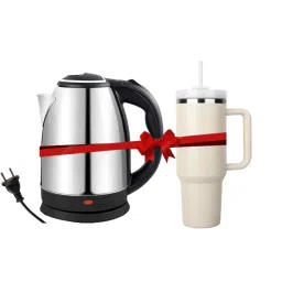 Stainless Steel Tumbler with , Lid & Straw(1200 ml ) with Stainless Steel Electric Kettle-image-82