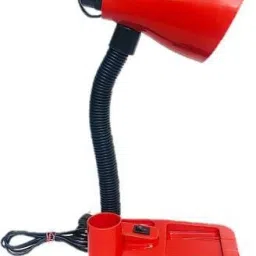 emmkitz 222 With (TESTER RED) Adjustable (Lustrous RED) Table Lamp (30 cm, RED) Table Lamp image 3