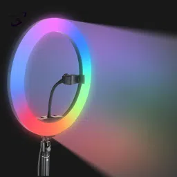 Wrapo Selfie Ring Light, 10'' RGB Ring Light with Phone Holder, Shooting with 26 Color Light, LED Ring Light for TakaTak YouTube Vlog Video Shooting,Makeup,Photography,Live Streaming Tripod, Tripod Bracket Ring Flash image 2