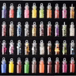 Glitter and Fimo Set for mail Art set of 48-10