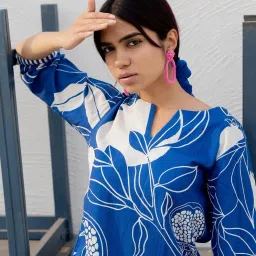 Women Cotton Blend Kurta Pant Set-image-1