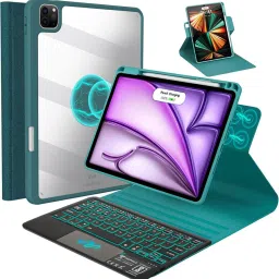 TECPHILE Keyboard Case for iPad Air 11 inch M2 2024, 5th/4th Gen & iPad Pro 11 inch Bluetooth Standard Tablet Keyboard Compatible with Desktop, Laptop, Mac multimedia_keys,HD11T-32
