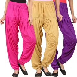 Solid Cotton Viscose Blend Women Harem Pants-image-94