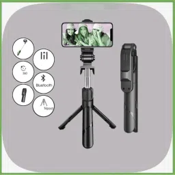 Wrapadore Wireless Bluetooth , XT-02 Selfie Stick with Remote Shutter 360 Rotate Extendable Handheld Foldable Mini Tripod Stand Foldable, selfie stick, tripod, bluetooth shutter for Smartphones Professional Remote Control Selfie Stick Monopod Kit, 3 Axis Gimbal for Mobile image 2