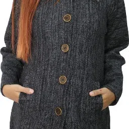 hautemoda Wool Self Design, Solid Coat For Women-picture-42
