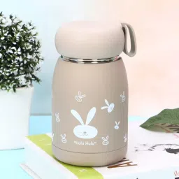 Silicone Handle Cute Rabbit Print Design Glass Wate Bottle Leakproof & Bpa Free 330 ml Water Bottle-image-23