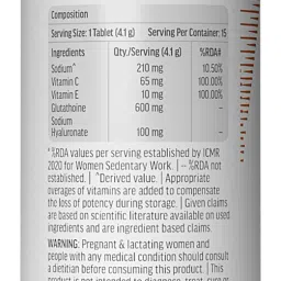 healthkart HK Vitals Glutathione Skin Glow Effervescent Tablets with Vitamin C & E image 2