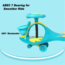 duggi muggi Magic Swing Car with Music|360 Degree Rotating Handle |Ride On for Kids with Rideons & Wagons Non Battery Operated Ride On image 2