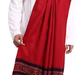 Braid N Cord Polyester Wool Blend Self Design Men Shawl-image-19