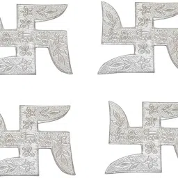 Silver Swastik/Sathiya/Chandi Ka Swastik for Astrology use and Red Book Remedy Decorative Showpiece-2 cm-image-48