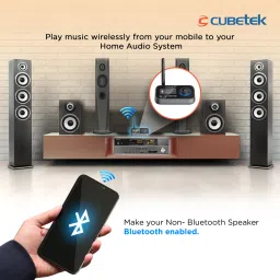 cubetek LCD Display V5.0 Bluetooth Transmitter Receiver,Bypass,Aux, Optical 0.5 W AV Control Receiver image 4