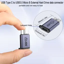 Tobo 10Gbps USB C Female to Micro B Male Data Adapter Type C to Micro TD-1173TC Combo Set image 3