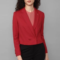 Women Solid Single Breasted Casual Blazer-image-58