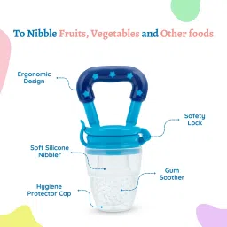 toddley Silicone Food & Fruit Nibbler,Soft Pacifier Feeder,Teether for Baby 6+Month Baby Teether and Feeder image 4