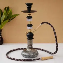 Qt Luster Hookah Pot Silver Stem with16 Inches) 16 inch Glass Hookah-image-42