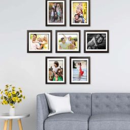 random Brown Synthetic Wood Indivisual (Set Of 7)Collage Photo Frames-picture-2