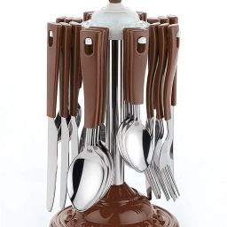 Stainless Steel Super Cutlery Set Kitchen Dining Table Cutlery Set with Stand Plastic, Stainless Steel Cutlery Set-image-10