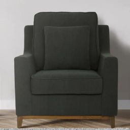 woodsworth from pepperfry Diego Fabric 1 Seater Sofa In Charcoal Grey Colour-picture-29
