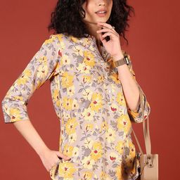 v-mart Women Printed Viscose Rayon A-line Kurta-picture-0