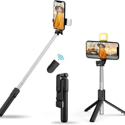 Growtechnohub R1S 3-in-1 Bluetooth Selfie Sticks with Flash, Detachable Wireless Remote G30 Tripod, Tripod Kit, Monopod Kit-image-17