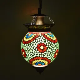 Mosaic Decorated Colourful Glass Hanging Light Pendants Ceiling Lamp Pendants Ceiling Lamp-image-4