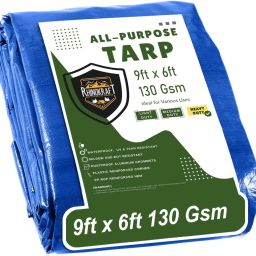 9ft x 6ft, 130 GSM | Water Proof Tarpaulin Sheet | for sun cover Tent - For Camping, Construction Sites, Transportation Covers, Temporary Shelters-image-91