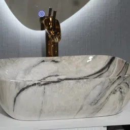 Washbasin For Bathroom-Marble Finish/ Table Top Wash Basin/ Ceramic Tabletop Washbasin/ Basin For Home/ Table Top Basin-image-59