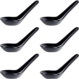 Unbreakable Melamine Black Soup and Dessert Spoon Microwave Safe (14cm) Melamine Soup Spoon Set-image-27